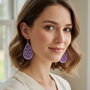 Elegant Net design 3D Printed Earrings on Sterling Silver Hooks